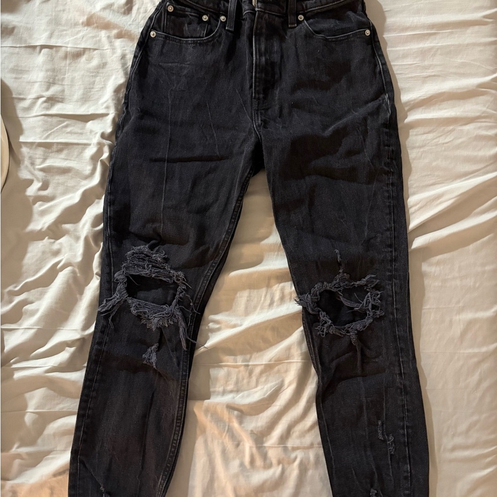 Abercrombie Curve Love Ripped Mom Jeans